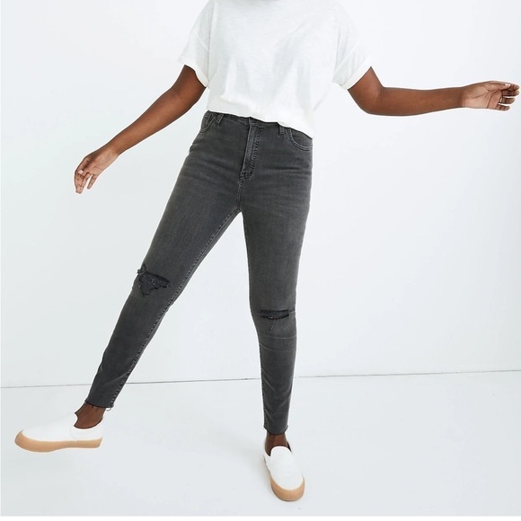 Madewell Curvy High-Rise Skinny Jeans in Black‎ Sea size 25 NWT H6389 - Picture 1 of 14